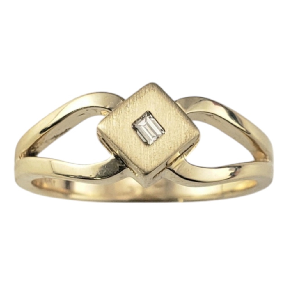 14 Karat Yellow Gold and Diamond Ring Size 6.25 #20747